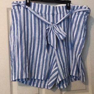 Lane Bryant High Rise Striped Shorts